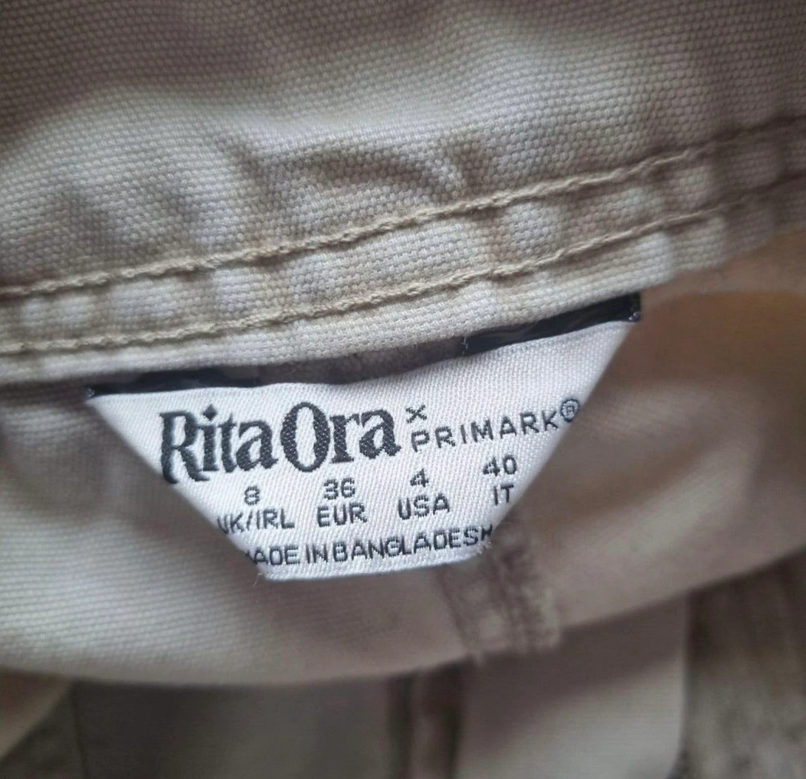 Rita Ora x Primark cargo maxi rok beige zandkleurige kokerrok 36 S – photo 9